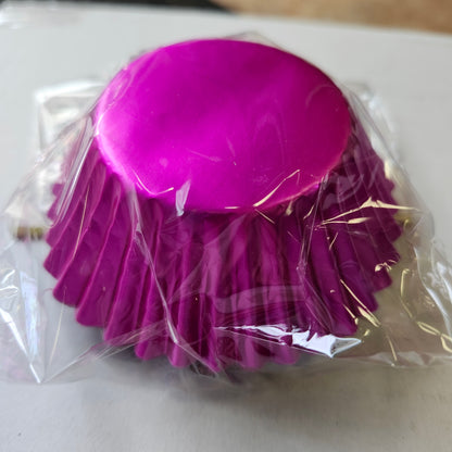 Hot Pink Foil Cupcake Liners, 32 Baking Cups