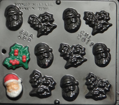 Santa & Holly Chocolate Mold