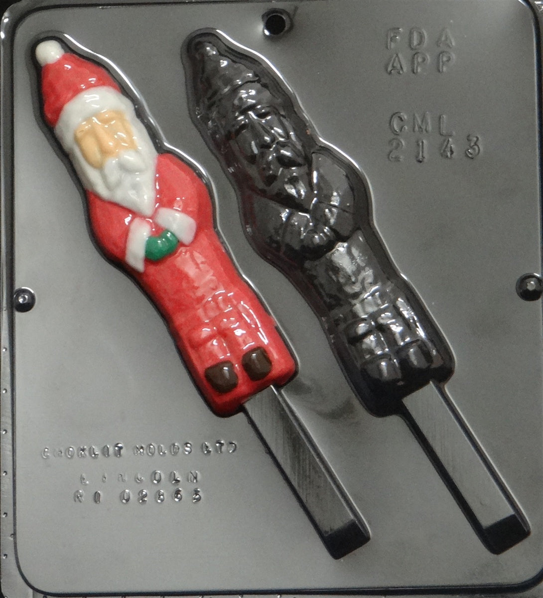 Santa Pretzel Pop Chocolate Mold