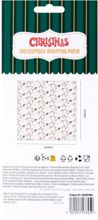 PME Christmas Greaseproof Wrapping Paper - Gingerbread - 12 Sheets