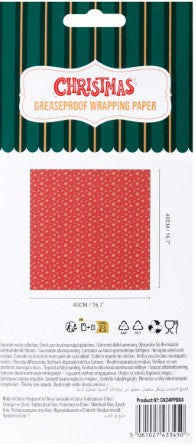 PME Christmas Greaseproof Wrapping Paper - Golden Stars - 12 Sheets