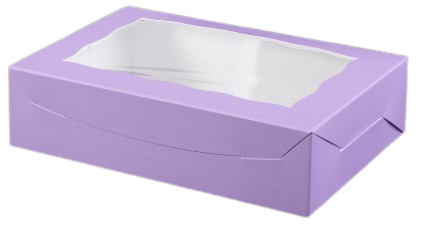 Lavender/White Pastry Box with Window - 10x7x2.5