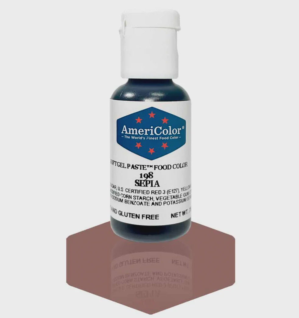 Sepia, Americolor Soft Gel Paste Food Color, .75oz