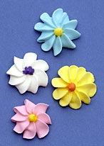 Assorted Royal Icing Flowers - 4 Flowers Same Color