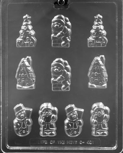 Assorted Christmas Toppers Chocolate Mold
