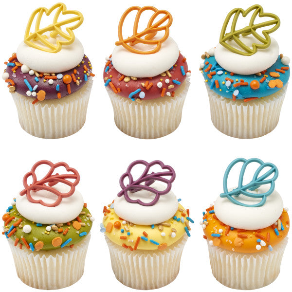 Autumn Leaves Cupcake Rings - 12 Rings