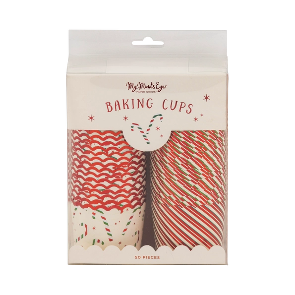 Red Foil Candy Stripes 5oz Baking Cups