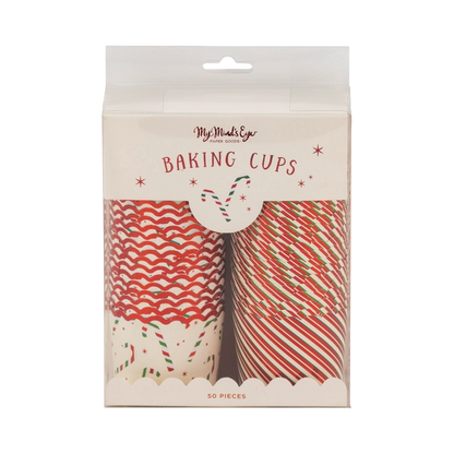 Red Foil Candy Stripes 5oz Baking Cups