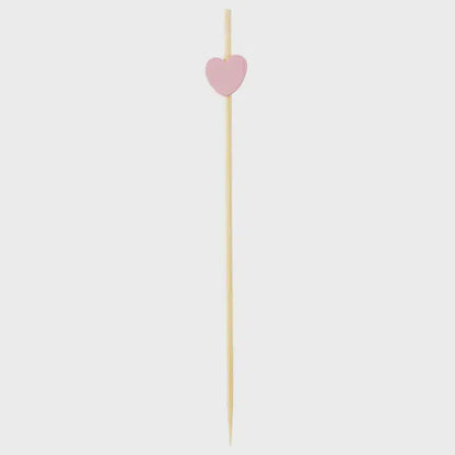 Decorative Bamboo Picks with Hearts - Pack of 100