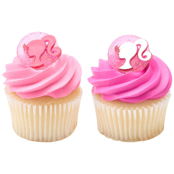 Barbie Silhouette Cupcake Rings - 12 Rings
