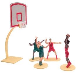 Basketball Plastic Cake Topper Set