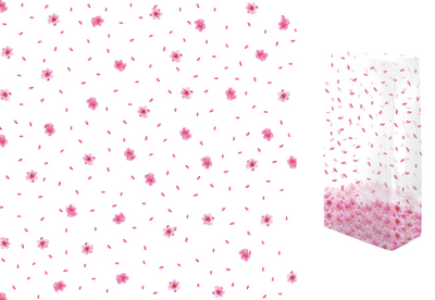 Beautiful Blossom Cellophane Treat Bags - 3.5x2x7.5 - 10 Bags