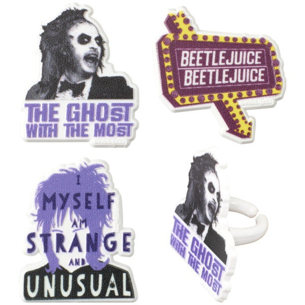 Beetlejuice Cupcake Rings - 12 Rings