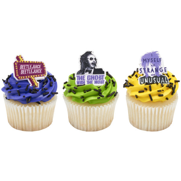 Beetlejuice Cupcake Rings - 12 Rings