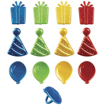Happy Birthday Cupcake Rings - 12 Rings