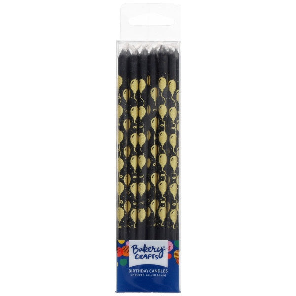 Black Candles with Gold Balloons