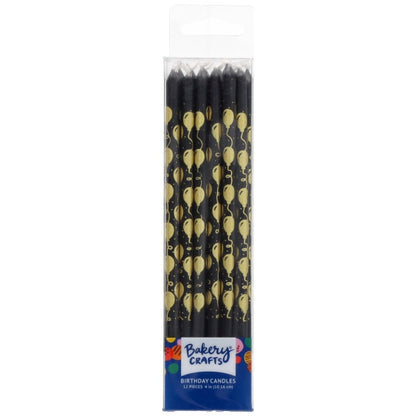 Black Candles with Gold Balloons