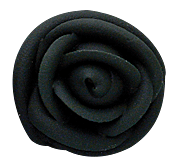 Black Royal Icing Rose - 1 1/2" Medium