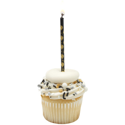 Black Candles with Gold Balloons