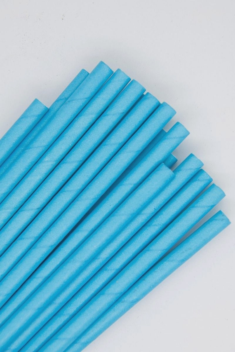 Blue Cake Pop Straws - 25 Straws