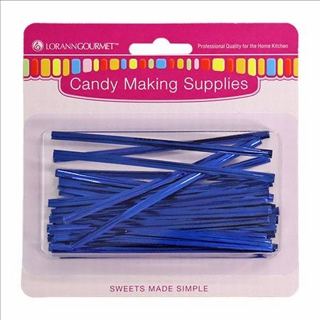 Blue Foil Twist Ties | 50 Count