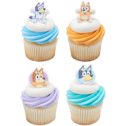 Bluey So Much Fun Cupcake Rings - 12 Rings