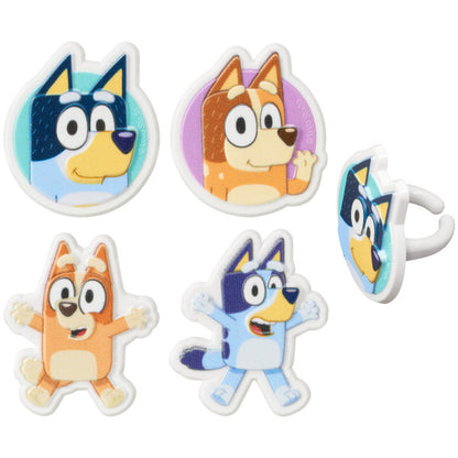 Bluey So Much Fun Cupcake Rings - 12 Rings