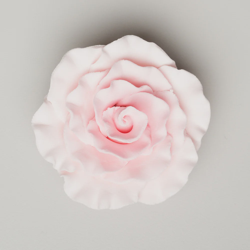 4 Inch Blush Pink Formal Rose on Wire