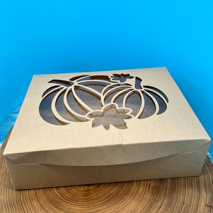 14x10x4 Kraft Cake Box with Pumpkin Cut Out Window