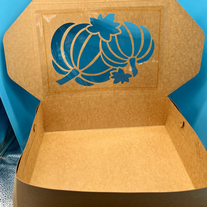 14x10x4 Kraft Cake Box with Pumpkin Cut Out Window