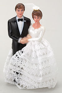 Bride & Groom with Lace Dress