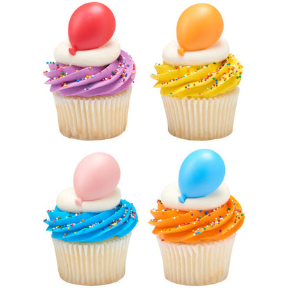 Balloon Cupcake Rings - 12 Rings