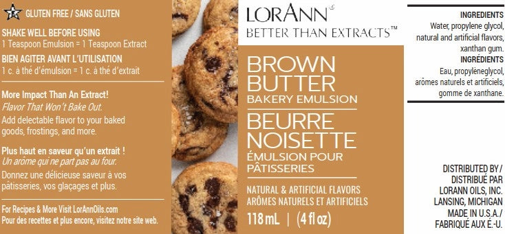 Brown Butter Bakery Emulsion, 4oz, Lorann Oils