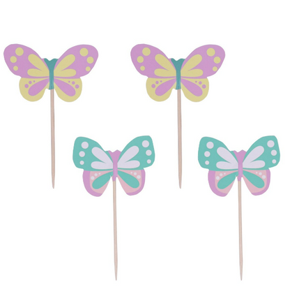 Easter Butterflies Cupcake Picks - 24 Picks