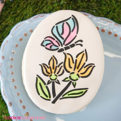 Butterfly & Flower PYO Stencil