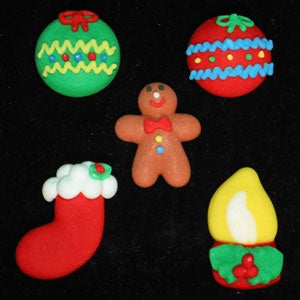 Christmas Fun A - Royal Icing Assortment -5 Pieces
