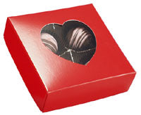 Red Candy Box with Heart Cutout, 3 oz, 2 Piece Box with Separate Top & Bottom