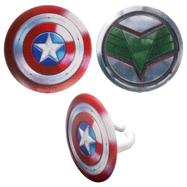 Marvel Studios' Captain America Brave New World Cupcake Rings - 12 Rings
