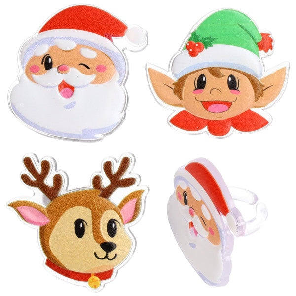 Santa and Friends Cupcake Rings