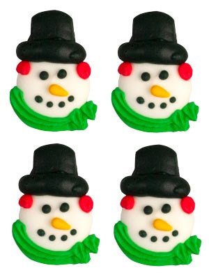 Tiny Snowman Head - Royal Icing - 6 Pieces