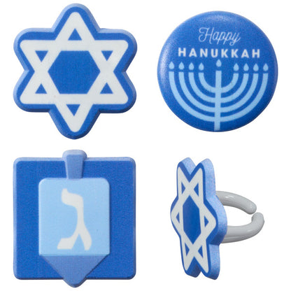 Hanukkah Cupcake Rings - 12 Rings