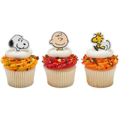 Peanuts® Snoopy®, Charlie Brown and Woodstock® Cupcake Rings - 12 Rings