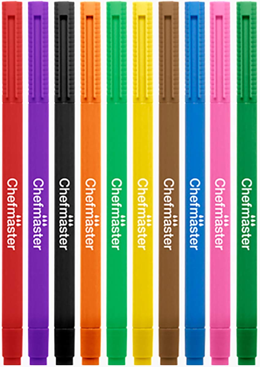Chefmaster Rainbow Food Decorating Pens - 10 Pens