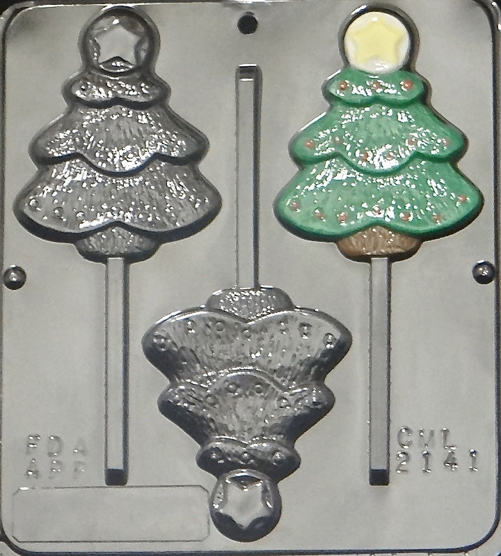Christmas Tree with Star Lollipop Chocolate Mold
