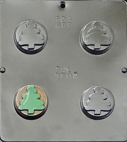 Christmas Tree Round Chocolate Covered Cookie Mold