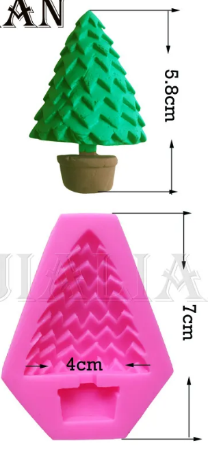 Christmas Tree Silicone Mold (2.25 inches)