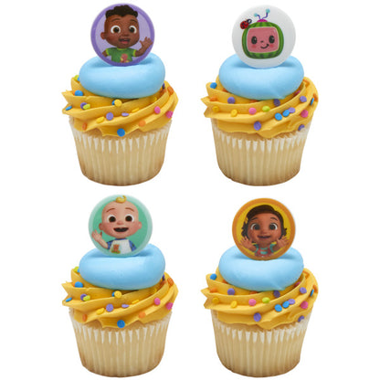 Cocomelon & Friends Cupcake Rings - 12 Rings