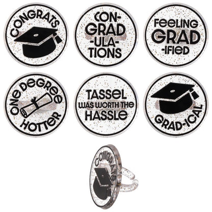 Confetti Grad Cupcake Rings - 12 Rings