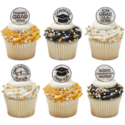 Confetti Grad Cupcake Rings - 12 Rings