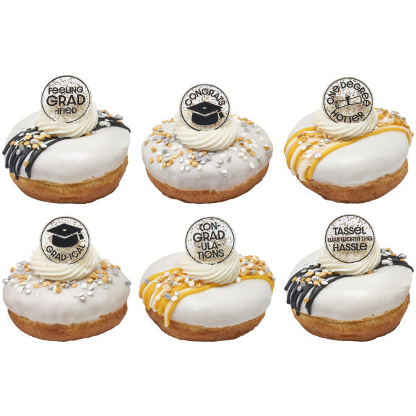 Confetti Grad Cupcake Rings - 12 Rings